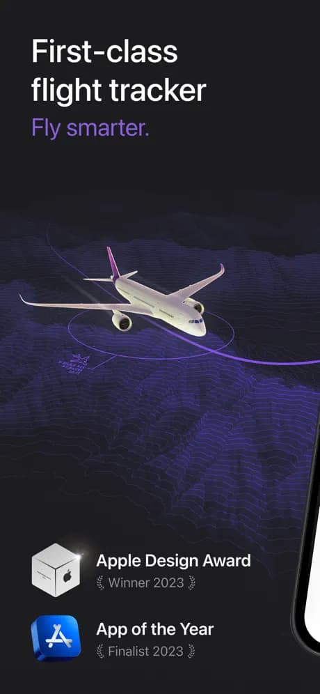 Flighty App Store screenshot introducing its flight tracker