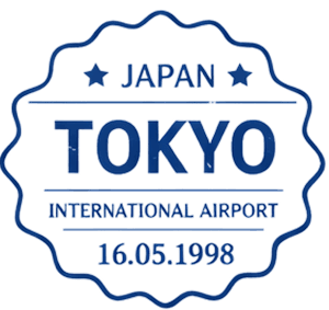 Tokyo airport travel stamp